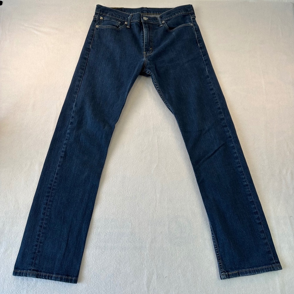 Levis 513 Slim Straight Jeans Mens 32x31 Dark Wash Blue Denim 08513-0183